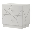 Esther - Nightstand - White / Silver