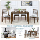 5 Pieces Modern Dining Set, Rectangular Wooden Dining Table With 4 Upholstered Chairs