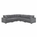Convertible L Shaped Sectional Corner Couch With Armrest Storage Cup Holders USB Charger, Irregular Corner Oversized Comfy Modular Sofa