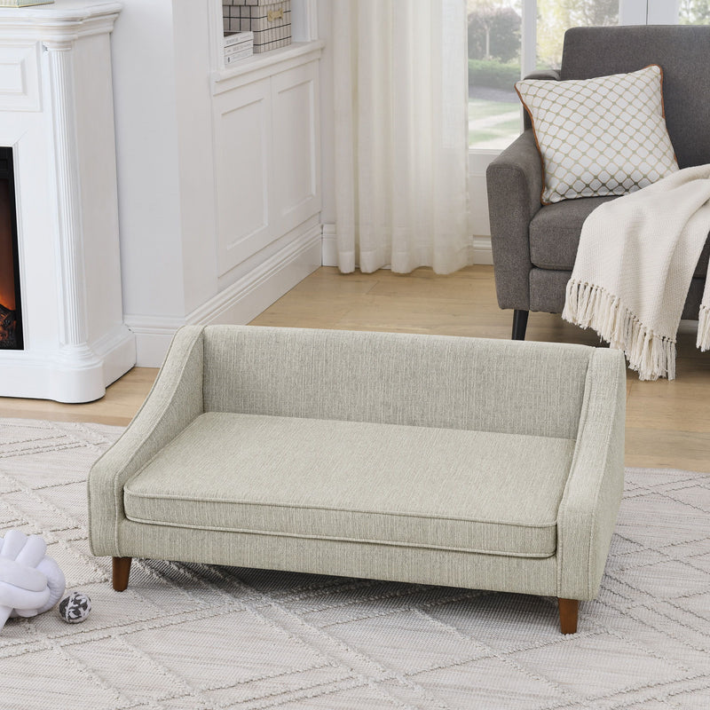 Modern Durable Elevated Dog Sofa Bed With Irregular Armrest Design