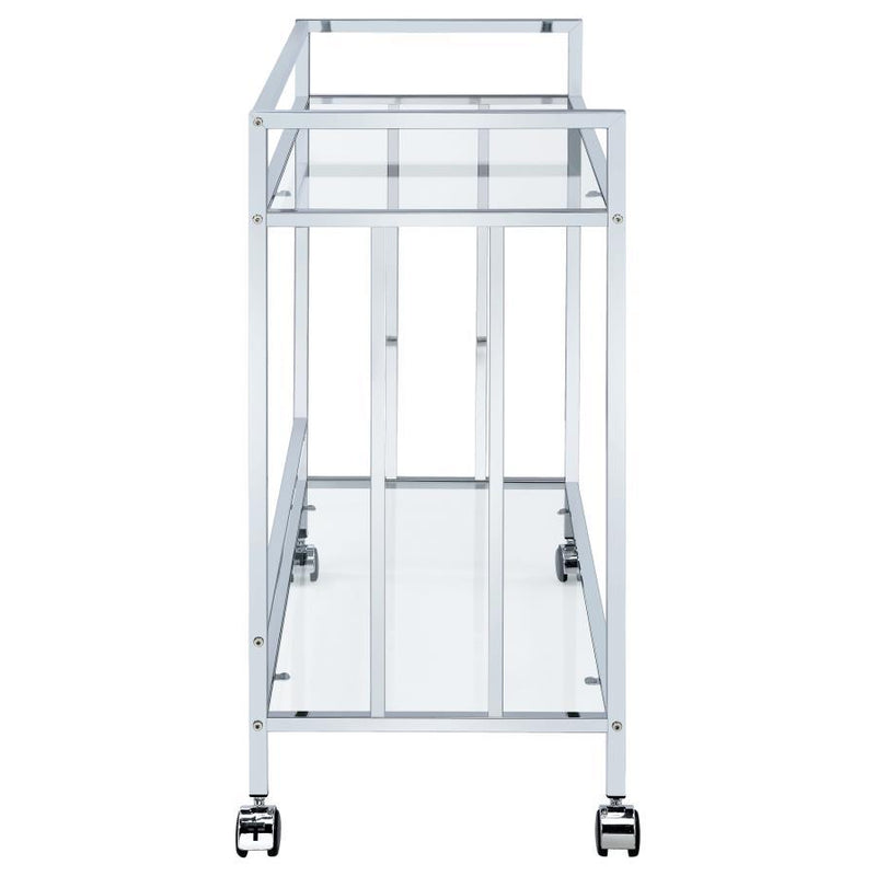 Cara - 2-tier Rectangular Glass Shelf Metal Bar Cart