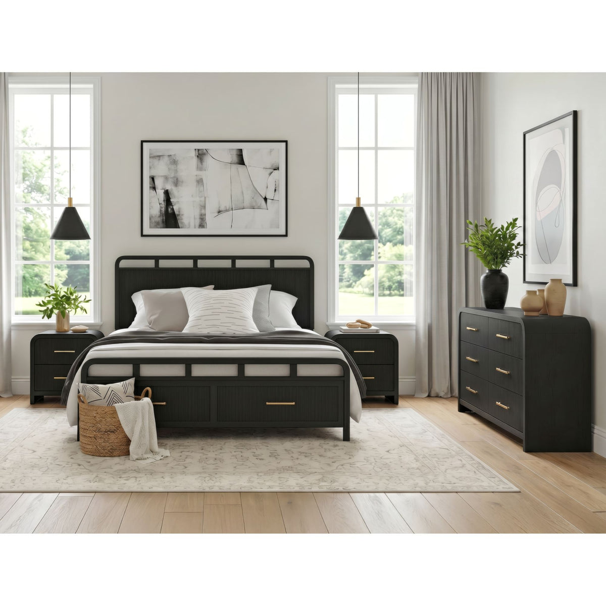 Ridgemont Storage Bedroom Set in Black by Elements International, view 38