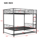 Metal Bunk Bed With Shelf And Guardrails