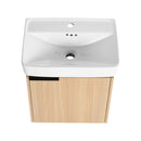 Wall Mounted Bathroom Vanity With Ceramic Sink And Storage Cabinet