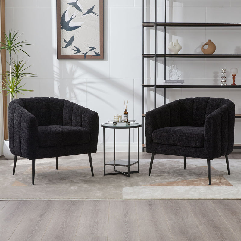 Vanity Barrel Accent Lounge Chair - Black