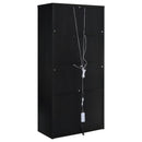 Riva - 4-Door Tall Accent Display Cabinet LED Lighting - Black