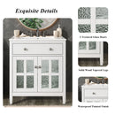 Bathroom Vanity With Ceramic Sink, Adjustable Shelf & Tip Out Tray