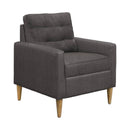 Tufted Back Accent Chair With Track Arm Silhouette - Gray