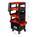 4 Level Multi Purpose Trolley For Diagnostics - Black / Red