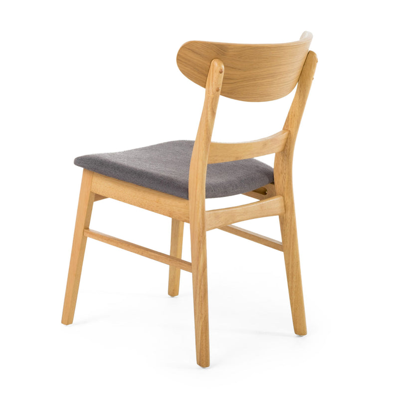 Mid Century Modern Dining Chair With Upholstered Seat And Wood Frame