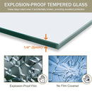 Double Sliding Shower Door, Semi-Frameless Bypass Bathroom Sliding Door With 1/4" (6 Mm) Tempered Glass For Walk-In Shower