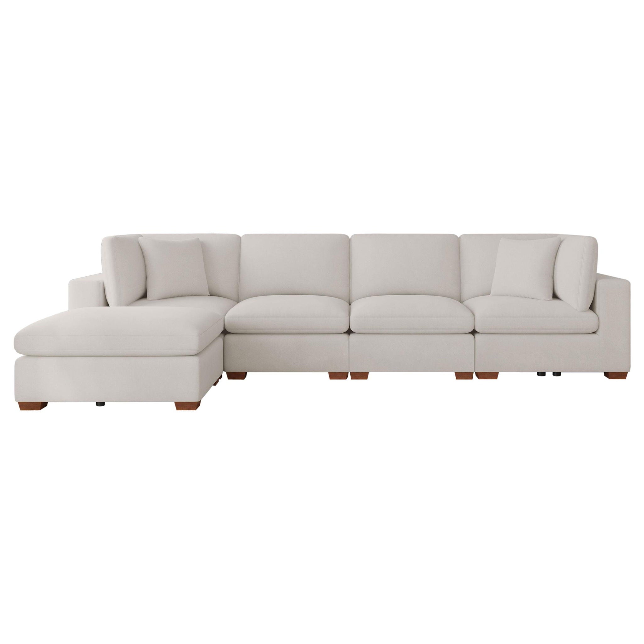 Lakeview 5-piece Upholstered Modular Sectional Sofa Ivory