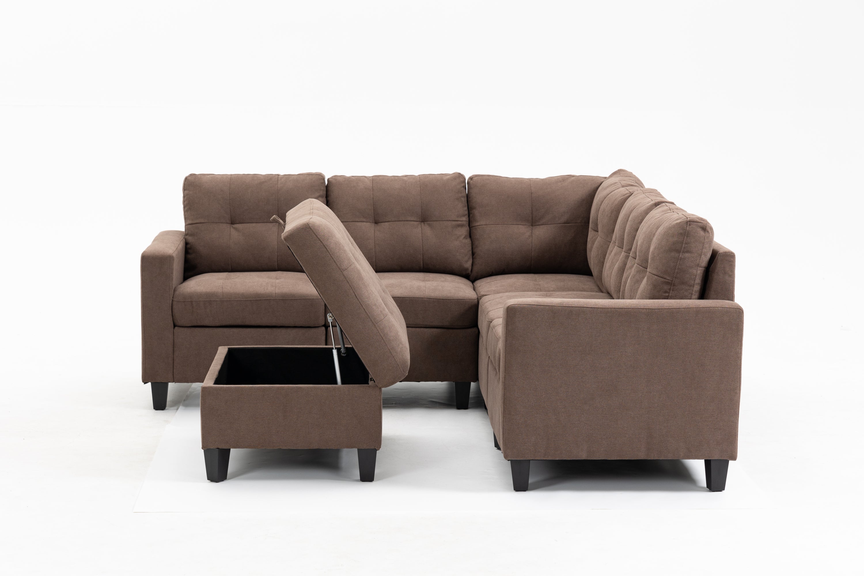 Modular Sectional Sofa Assemble Modular Sectional Sofas Bundle Set Cushions, Easy to Assemble Left & Right Arm Chair,Corner Chair, Ottomans Table