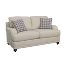 Glenn - Upholstered English Arm Loveseat - Light Gray And Blue - Atlantic Fine Furniture Inc