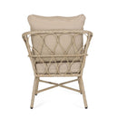 Bruce - Outdoor Club Chair Set With Water Resistant Cushions Rattan And Iron - Brown