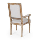 French Country Style Upholstered Dining Chair With Square Backrest
