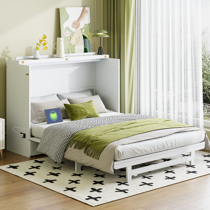 Murphy Bed With Large Drawer, USB Ports And Outlets