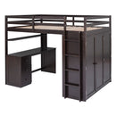 Loft Bed With Drawers, Desk, And Wardrobe