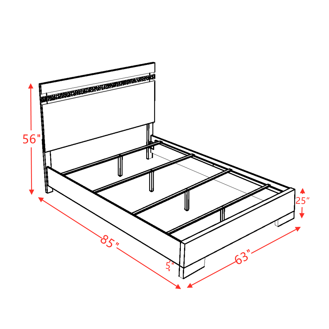 ACME Naima II Queen Bed in White High Gloss 26770Q - Atlantic Fine Furniture Melbourne FL