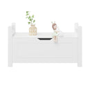 Toy Box Chest, Storage Trunk With Flip Top Lid And Safety Hinge - White