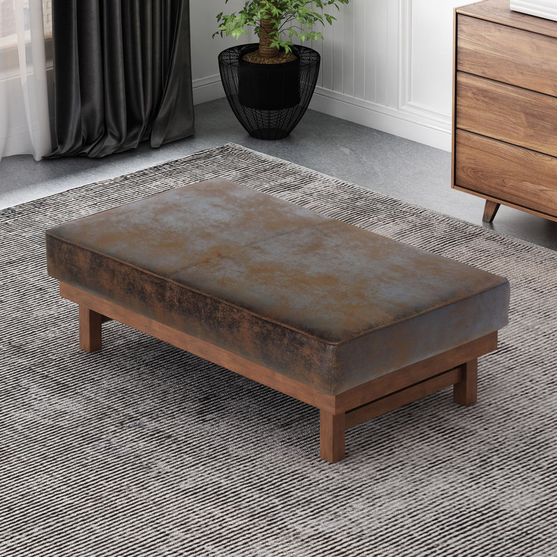 Temzyl - Mid Century Modern Microfiber Ottoman