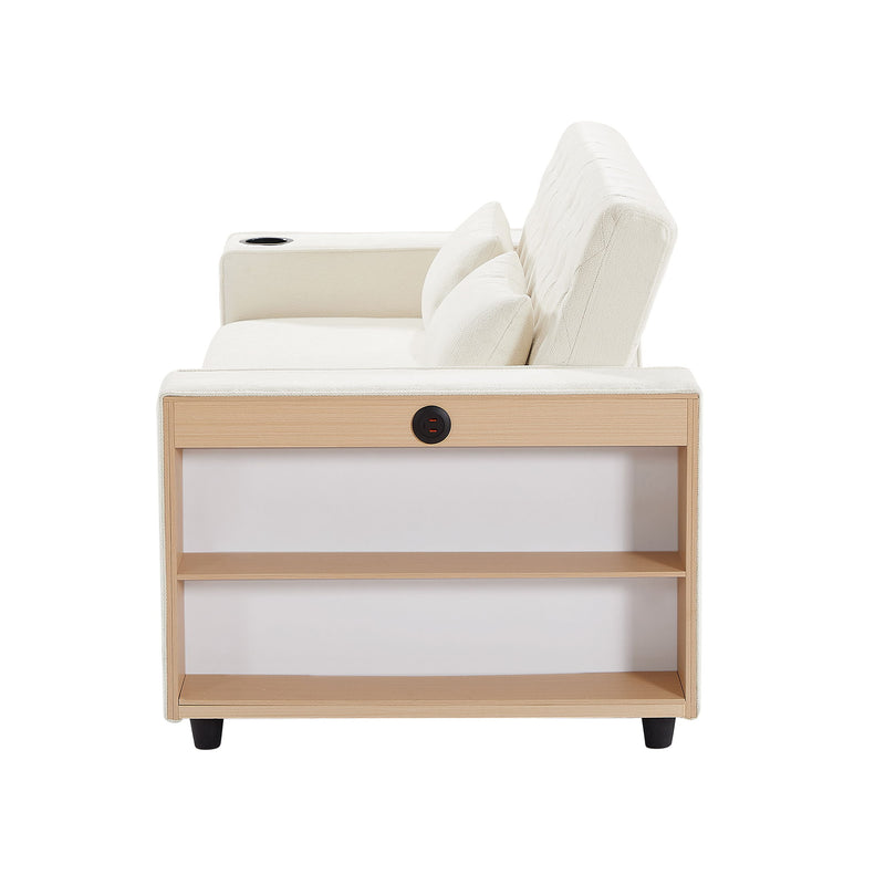 Pull-Out Sofa Bed Convertible Couch With Adjustable Backrest For Living Room