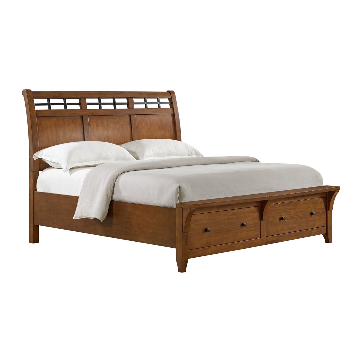 Gage Sleigh Storage Bed in Light Brown by Elements International
