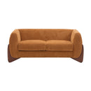 Contemporary Boucle Sherpa Sofa With Birch Wood Legs