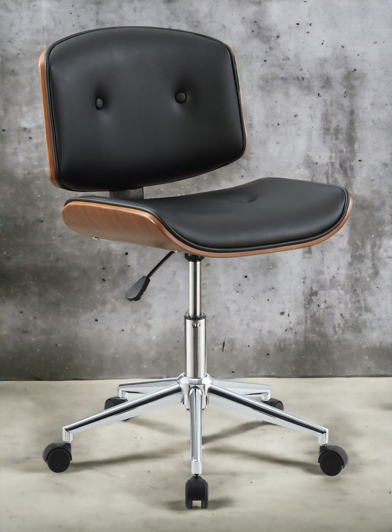 Camila - Synthetic Leather Office Chair - Black