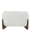 Modern Upholstered Boucle Arm Chair With Tuxedo Design And Triangular Legs