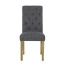 Contemporary Dining Chair (Set of 2) With Button Tufted Design - Charcoal