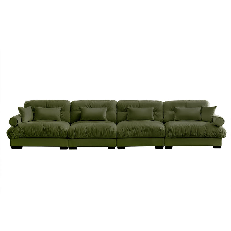 Super Comfort Oversized Modular Velvet Sectional Sofa, Deep Seat Convertible L Shaped Couch