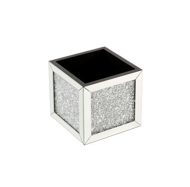 Noralie - 16" Ottoman With Storage - Mirrored & Faux Diamonds