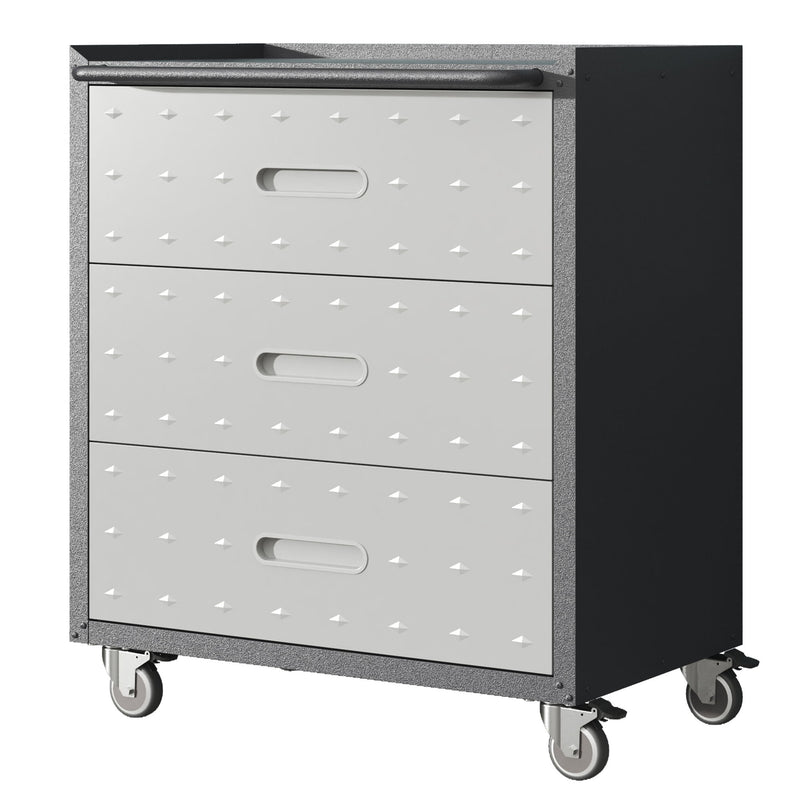 Heavy Duty Metal Storage Cabinet With Wheels 3 Drawer Tool Cabinet For Garage, Office, And Home Organizer Solutions