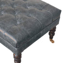 Buffalo - Leather Ottoman With Castor Legs