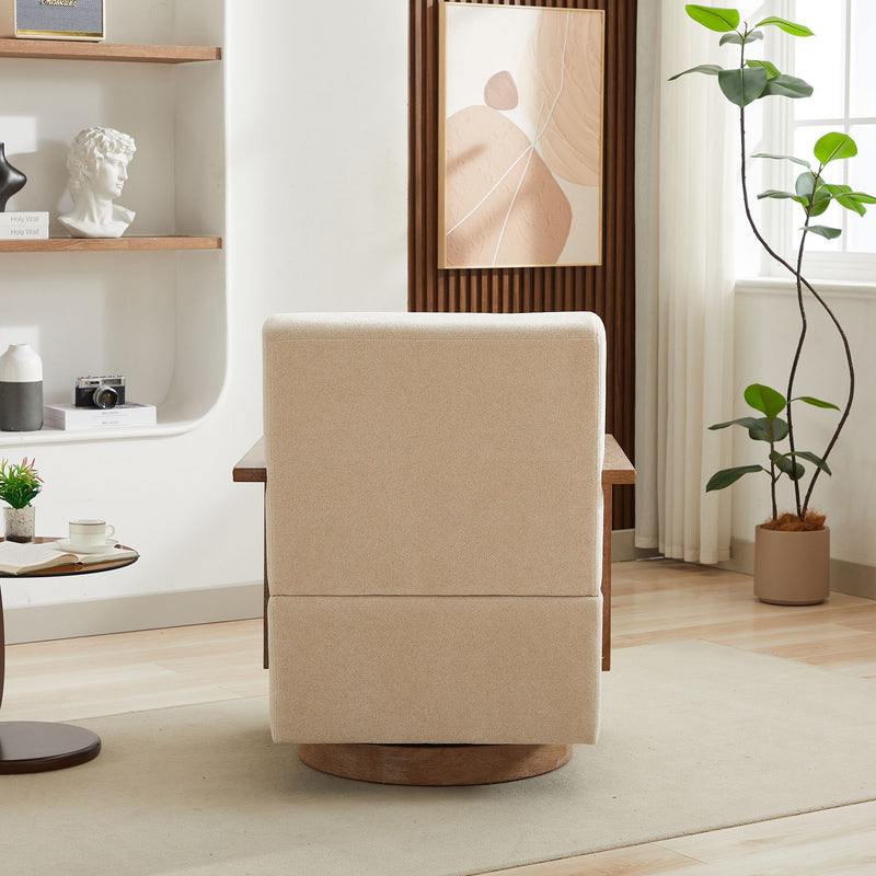Swivel Modern Upholstered Accent Chair With Armrests