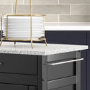 Create-A-Cart - 4 Doors Kitchen Cart - Gray Granite Top