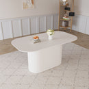 Modern Dining Table With Vertical Striped Legs