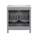 Bathroom Vanity With Ceramic Sink, Modern Single Bathroom Cabinet With 2 Doors And A Shelf, Soft Close Doors