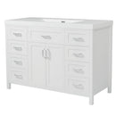 Bathroom Vanity With Sink, 2 Doors 8 Drawers, Soft Close System, Classic Design