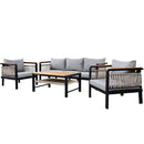 4 Pieces Outdoor Sectional Sofa Set 5 Person Patio Seating Group Outdoor Conversation Set With Cushions And A Coffee Table For Patios