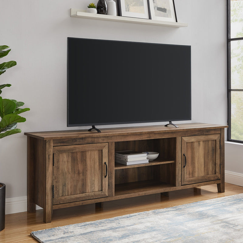 Modern Farmhouse 2 Door Grooved 70" TV Stand For 85" TVs