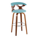 Gardenia - Mid Century Modern Fixed Height Barstool With Swivel With Round Footrest (Set of 2)