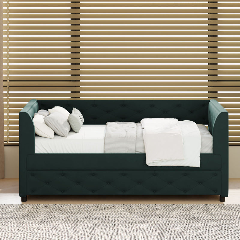 Upholstered Tufted Daybed With Trundle