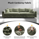 Plush Corduroy 4 Seat Sofa, Modern Comfy Upholstered Sofa Cloud Couch, Deep Seat Couches With Soft Pillows