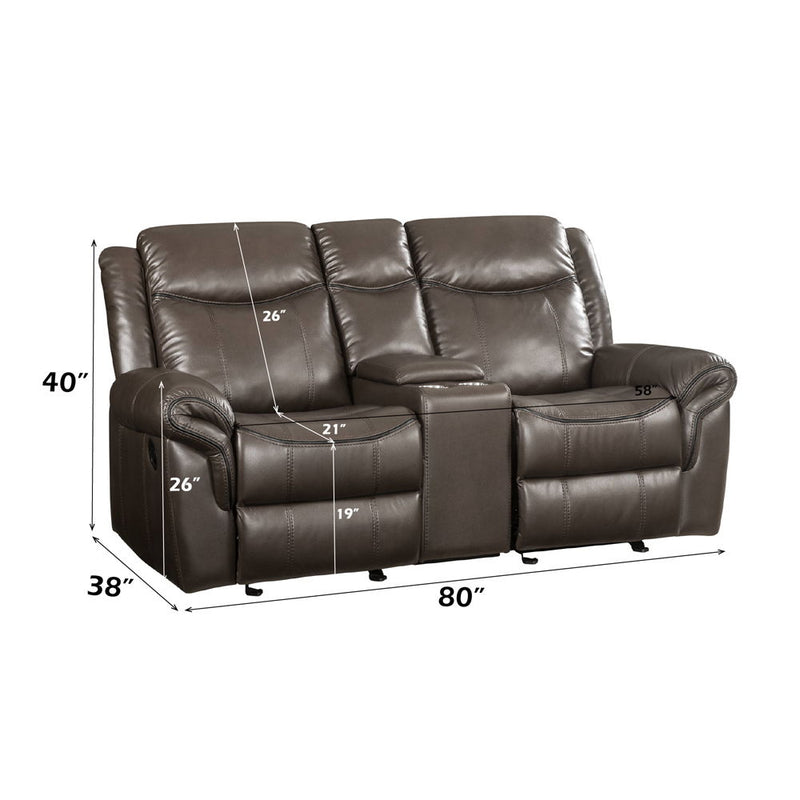 Lydia - Loveseat - Brown Leather Aire - Atlantic Fine Furniture Inc