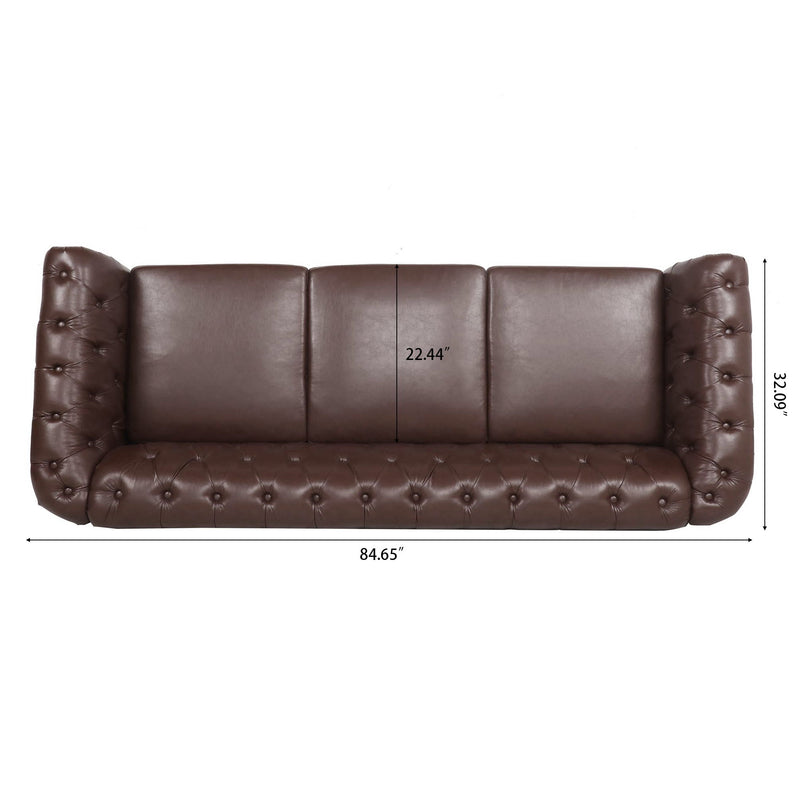 Rolled Arm Chesterfield 3 Seater Sofa