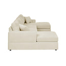 3 Piece Corduroy Double Chaise Sectional Sofa