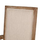 French Country Style Upholstered Dining Chair With Square Backrest