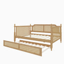 Traditional Style Rattan Daybed, No Box Spring Needed